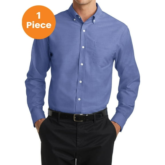 Port Authority S658 SuperPro Oxford Shirt , Navy, 2XL, Mens Casual Button Down Shirts