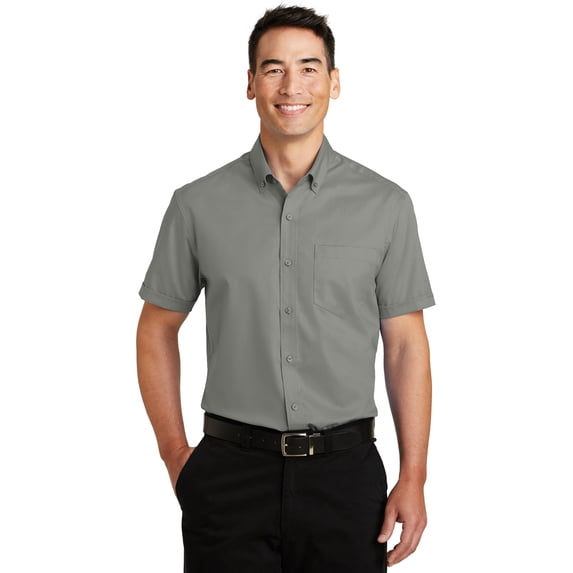 Port Authority S664 Short Sleeve Twill Shirt , Mens Casual Button Down Shirts