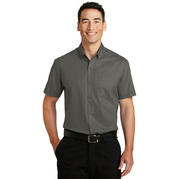 Port Authority S664 Short Sleeve Twill Shirt , Mens Casual Button Down Shirts