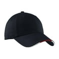 thumbnail image 1 of Port Authority Sandwich Bill Cap with Striped Closure-One Size (Classic Navy/ Red/ White), 1 of 3