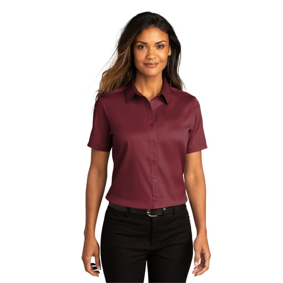 Port Authority Short Sleeve Collared Solid Button-Up Shirt (Women's) 1 Pack