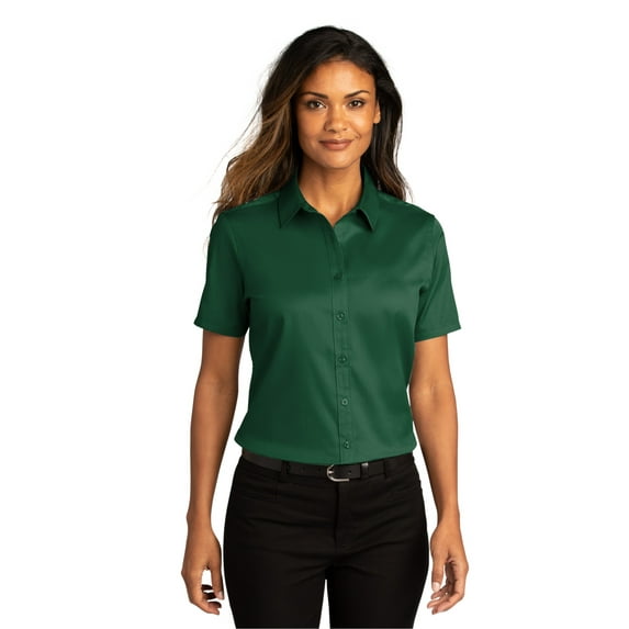 Port Authority Short Sleeve Collared Solid Button-Up Shirt (Women's) 1 Pack