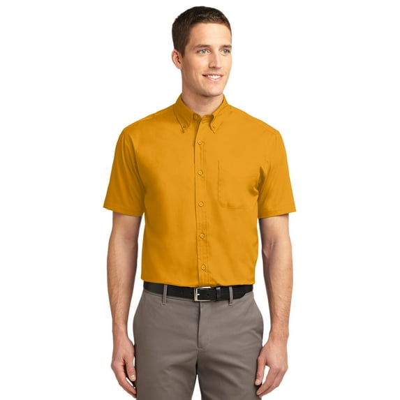 Port Authority Short Sleeve Easy Care Shirt-2XL (Athletic Gold/Light Stone)