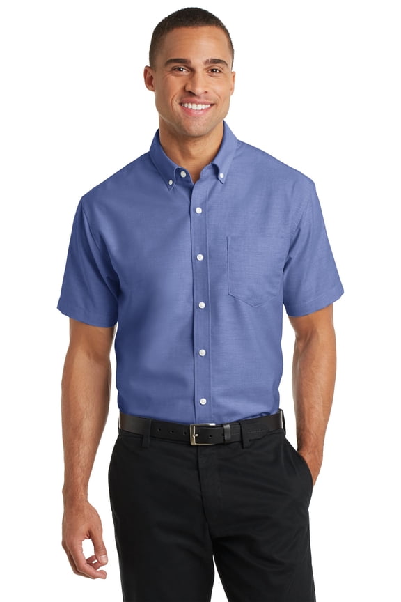 Short Sleeve SuperPro Oxford Shirt-2XL (Navy)