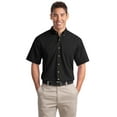 thumbnail image 1 of Port Authority Short Sleeve Twill Shirt-M (Black), 1 of 4