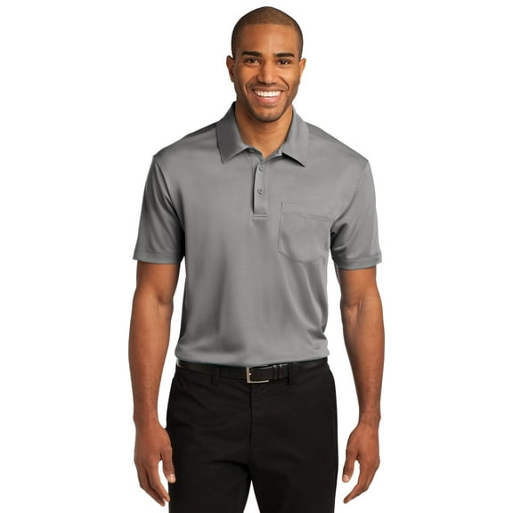 Port Authority Silk Touch Performance Pocket Polo, Gusty Grey, XX-Large