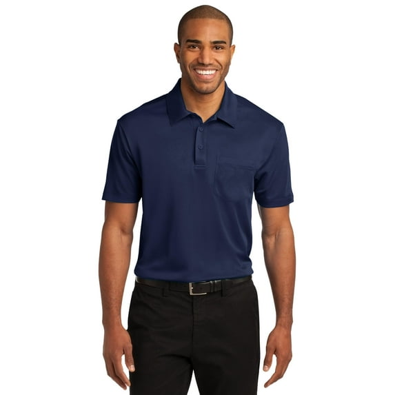 Port Authority Silk Touch Performance Pocket Polo-XS (Navy)