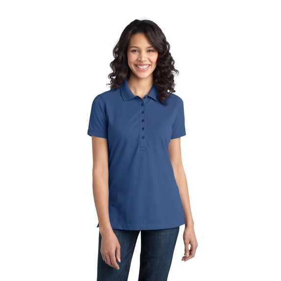 Port Authority Stretch Pique Polo (L555) Moonlight Blue, XS