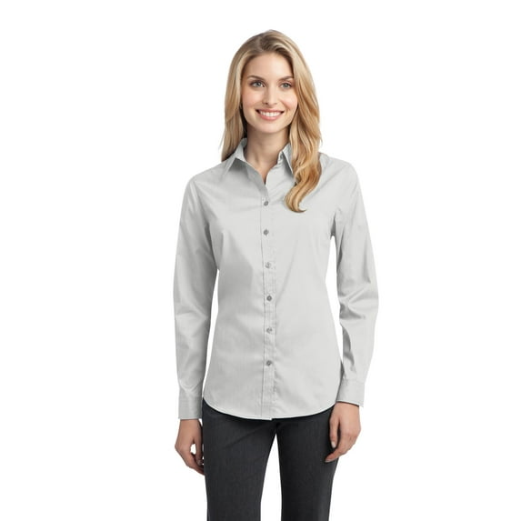 Port Authority Stretch Poplin Shirt (L646) White, XS