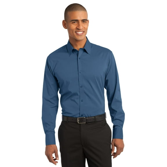 Port Authority Stretch Poplin Shirt-M (Moonlight Blue)