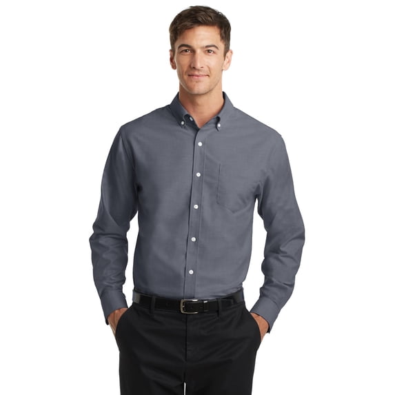 Port Authority S658 SuperPro Oxford Shirt , Black, XL