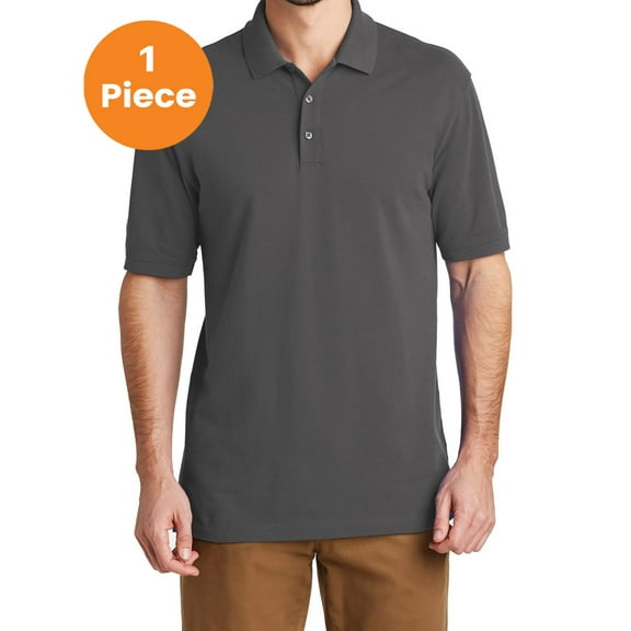Port Authority TK8000 Tall EZCotton Polo, Sterling Grey, 2XLT, Mens Polo Shirts