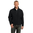 thumbnail image 1 of Port Authority TLF218 Mens Value Fleece 1 by 4-Zip Pullover Jackets, Black - 4XL Tall, 1 of 2