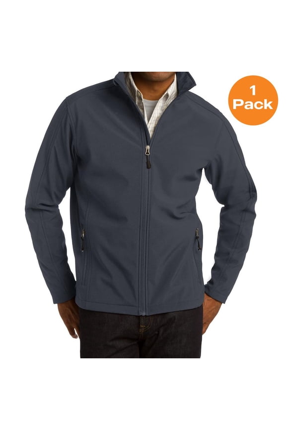 TLJ317 Tall Core Soft Shell Jacket, Battleship Grey, LT, Mens Fleece Jackets