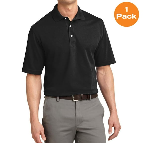 Port Authority TLK455 Tall Rapid Dry Polo , Jet Black, 4XLT, Big and Tall Polo Shirts