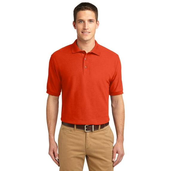 Port Authority TLK500 Men's Tall Size Polo Shirt - Orange - 4X-Large Tall