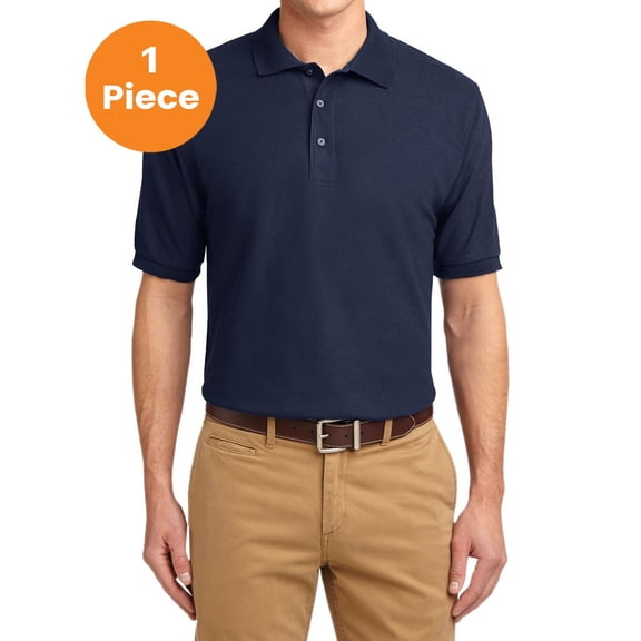 Port Authority TLK500 Tall Silk Touch Polo, Navy, 4XLT, Mens Polo Shirts