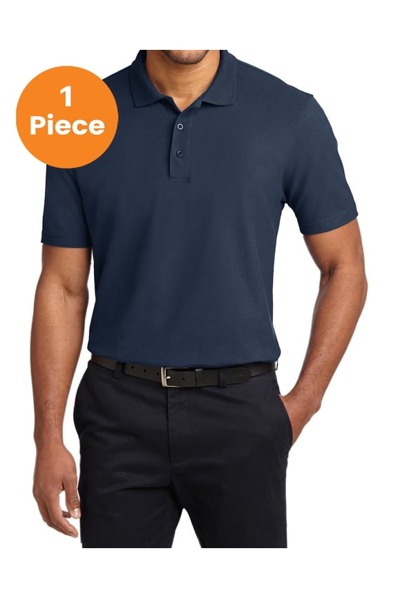 TLK510 Tall Stain-Resistant Polo, Navy, 3XLT, Mens Polo Shirts