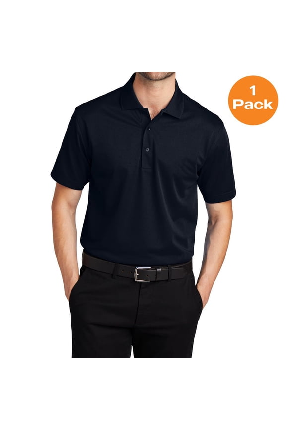 TLK527 Tall Tech Pique Polo, Dark Navy, 3XLT, Big and Tall Polo Shirts