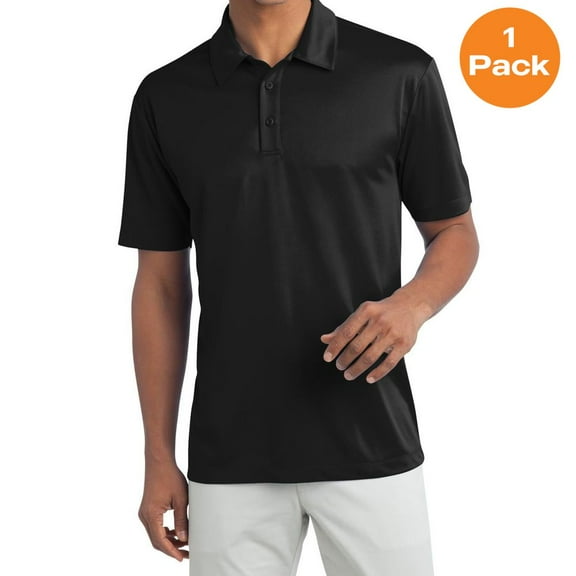 Port Authority TLK540 Tall Silk Touch Performance Polo, Black, 4XLT, Mens Polo Shirts