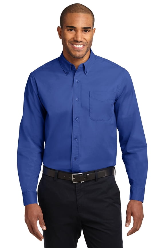 TLS608 Tall Long Sleeve Easy Care Shirt , Royal/ Classic Navy, 4XLT