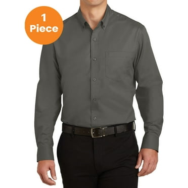 Port Authority TS663 Tall SuperPro Twill Shirt , Sterling Grey, 3XLT, Mens Casual Button Down Shirts