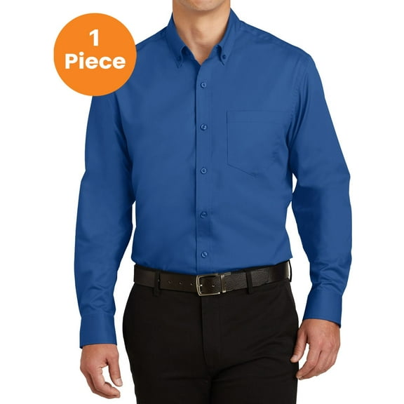 Port Authority TS663 Tall SuperPro Twill Shirt&nbsp;, True Blue, LT, Mens Casual Button Down Shirts