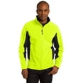 thumbnail image 1 of Port Authority Tall Core Colorblock Soft Shell Jacket-LT (Safety Yellow/Black), 1 of 5