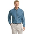 thumbnail image 1 of Port Authority Tall Long Sleeve Denim Shirt (TLS600) Faded Blue, 4XLT, 1 of 3