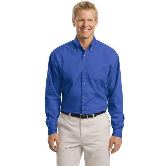 Port Authority Tall Long Sleeve Twill Shirt (TLS600T) Faded Blue, 4XLT