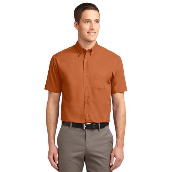 Port Authority Tall Short Sleeve Easy Care Shirt-4XLT (Texas Orange/ Light Stone)