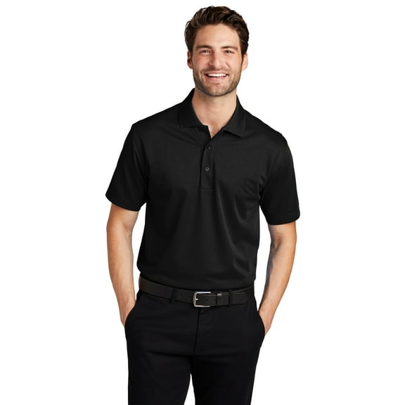 Port Authority Tall Tech Pique Polo-3XLT (Black)
