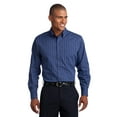 thumbnail image 1 of Port Authority Tattersall Easy Care Shirt-M (Navy/White), 1 of 6