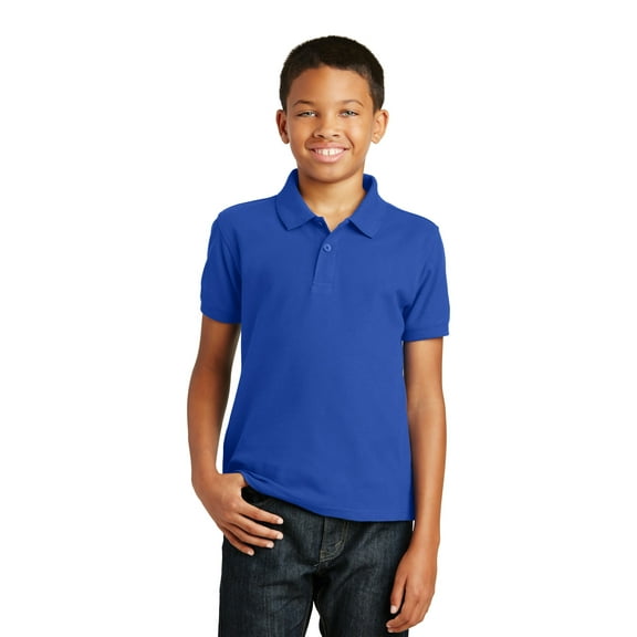 Port Authority Teen Unisex Regular Plain Short Sleeves Polo True Royal X-Large