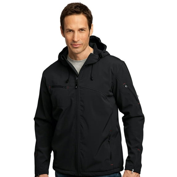 Port Authority Textured Hooded Soft Shell Jacket. J706