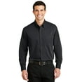 thumbnail image 1 of Port Authority Tonal Pattern Easy Care Shirt-L (Dark Charcoal), 1 of 6