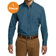 thumbnail image 1 of Port Authority W100 Long Sleeve Carefree Poplin Shirt, Dusty Blue, 3XL, Mens T-Shirts, 1 of 1