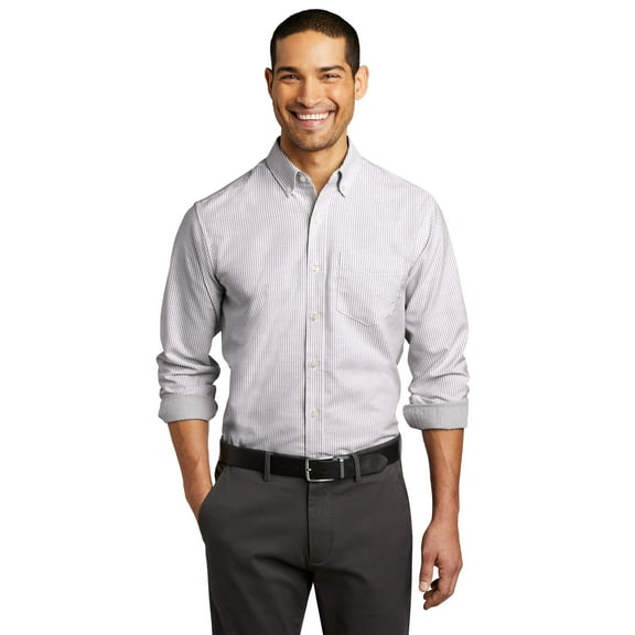 Port Authority W657 Stripe Shirt, Mens Casual Button Down Shirts