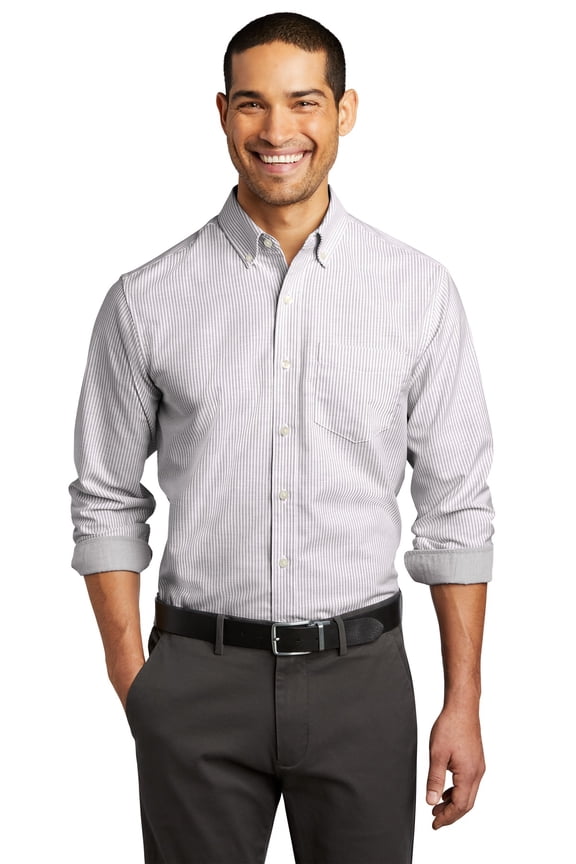 W657 Stripe Shirt, Mens Casual Button Down Shirts
