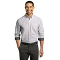 thumbnail image 1 of Port Authority W657 SuperPro Oxford Stripe Shirt, Black/ White, 2XL, 1 of 4