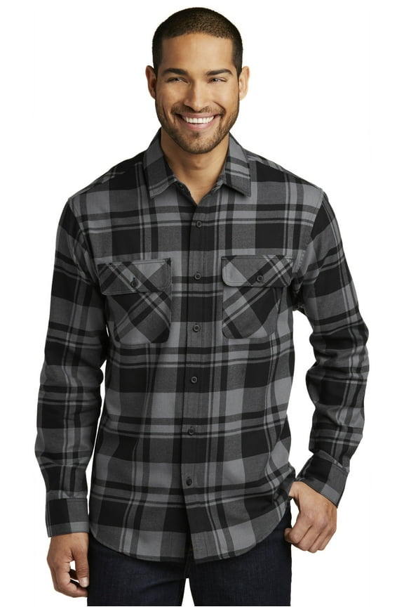 W668 Plaid Flannel Shirt, Mens Casual Button Down Shirts