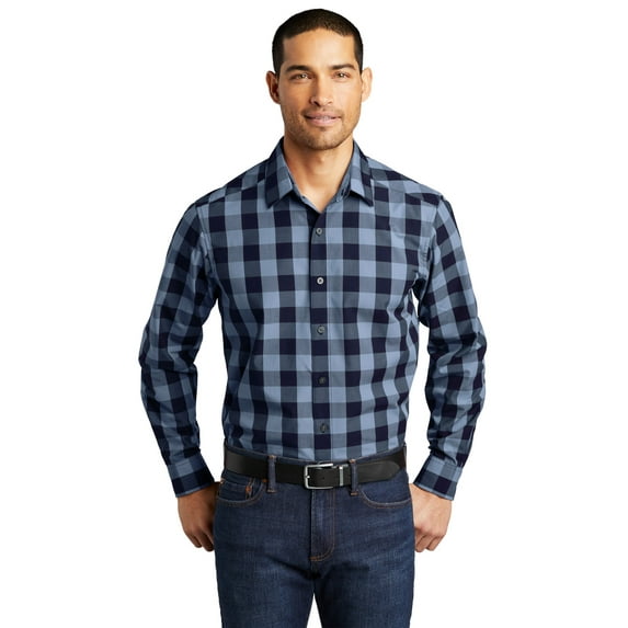 Port Authority W670 Everyday Plaid Shirt, True Navy, XS