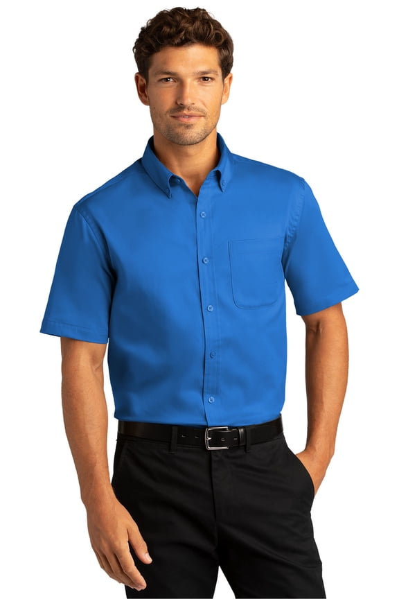 W809 Short Sleeve React Twill Shirt, Men'a Dress Shirt