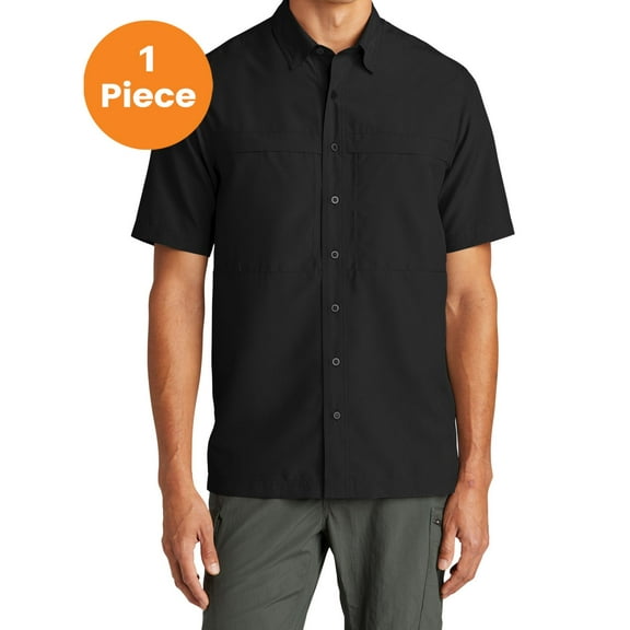Port Authority W809 Short Sleeve SuperPro React Twill Shirt, Wild Berry, S, Men'a Dress Shirt