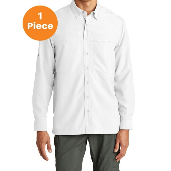 Port Authority W960 Long Sleeve UV Daybreak Shirt, White, 2XL, Men's Dress Shirt