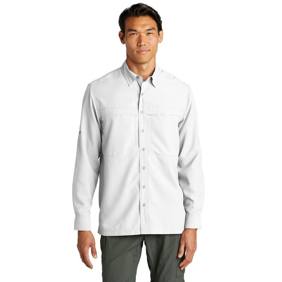 Port Authority W960 Long Sleeve UV Daybreak Shirt, White, XS