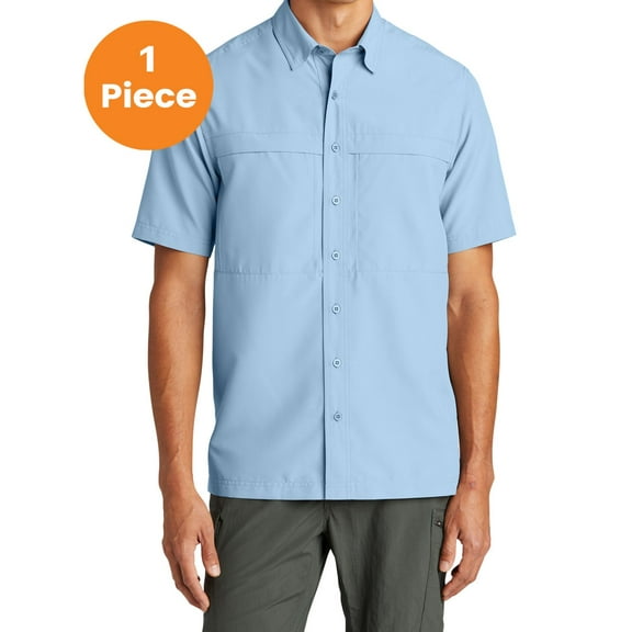 Port Authority W961 Short Sleeve UV Daybreak Shirt, Deep Black, XS, Men's Dress Shirt