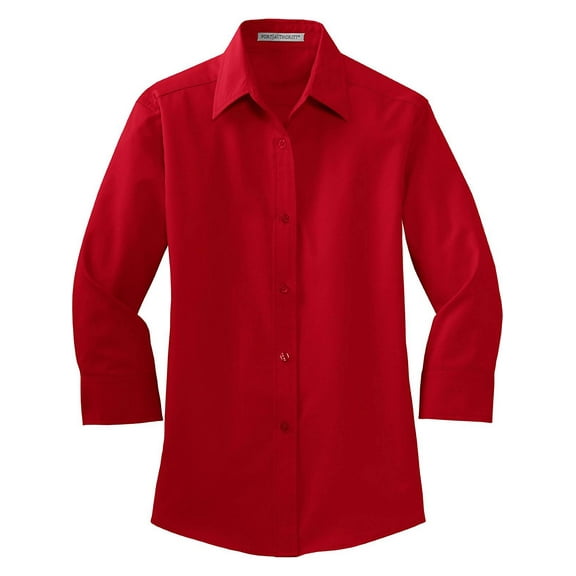 Port Authority Women's 3/4-Sleeve Easy Care Shirt. L612, Red XL