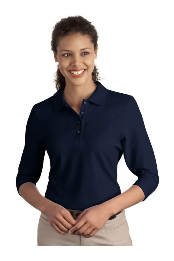 Women's Classic Silk Touch 3/4 Sleeve Polo Shirt