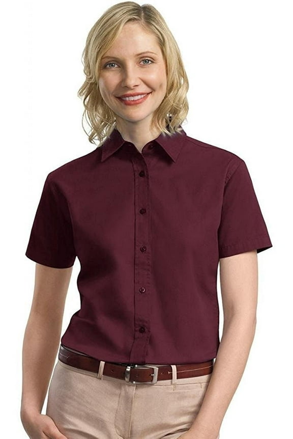 Women's Comfortable Short Sleeve Twill Shirt